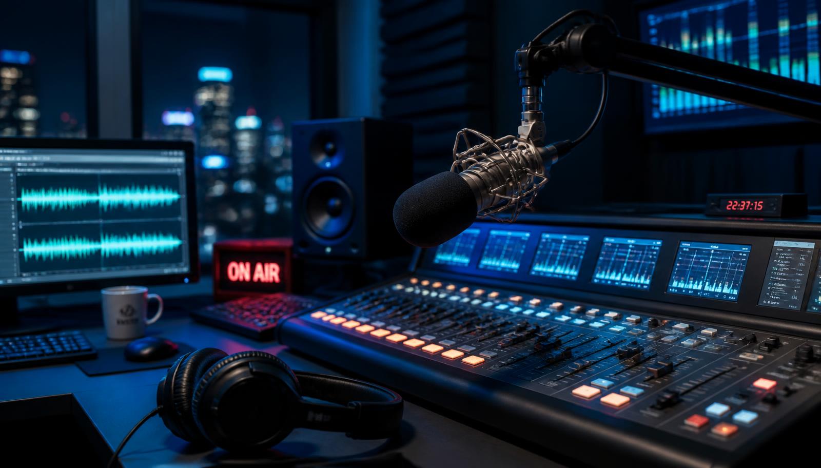 Studio di Storm Radio Italia, atmosfera calda e professionale
